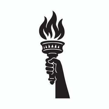 Hand holding a torch