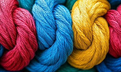 colorful rope knot pattern representing unity, safety, and strong connections. The ropes thread and texture symbolize the diversity and collaboration required for growth and success, Generative AI