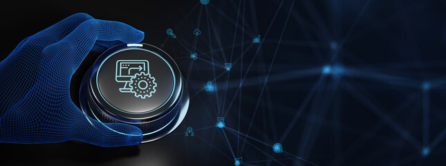 Business, Technology, Internet and network concept. Automation Software Technology Process System. 3d illustration