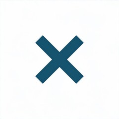 Large teal X mark centered on white background. Simple and bold design