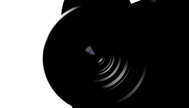 Abstract image of a spinning or rotating object, predominantly black, against a white background.