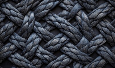 Celtic knot rope design on a black background symbolizing security and safety. The intricate pattern of yarn and thread represents strong ties and woven connections in life, Generative AI