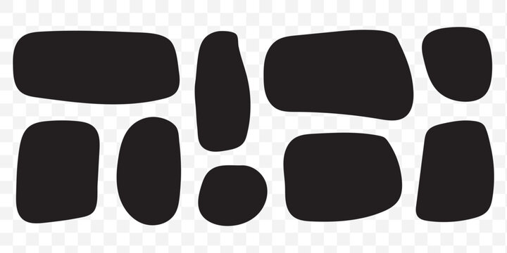 Abstract organic blob shapes set. Fluid wavy round forms and soft liquid doodle elements. Modern oval background vector illustration