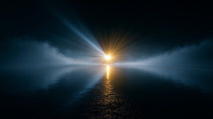 Light pulse fading into soft mist minimal energy aesthetic abstract visualization of calm glowing trails futuristic serene design ethereal digital flow subtle luminous atmosphere