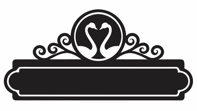 Elegant swan logo template with ornate details ready for your business name, monogram, or personalized message, perfect for weddings or branding