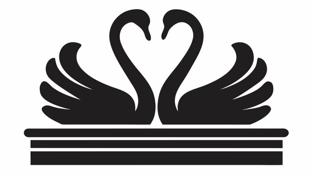Elegant swans forming a heart shape, a symbol of love and devotion, perfect for wedding designs, anniversary cards, and romantic branding projects