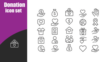 Donation icon set