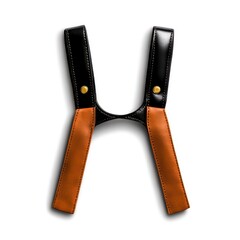 Stylish Leather Suspenders with Unique Brown and Black Design