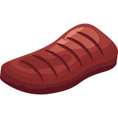 A Single Grilled Steak With Grill Marks Isolated On A Transparent Background And Realistic Shadows Highlighting Its Texture And Deep Red Color With Even Lighting