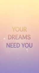 Inspirational quote displayed on a soft pastel gradient background with subtle bokeh effects emphasizing motivation and positivity
