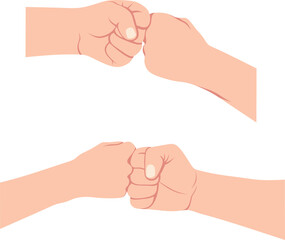 A close up illustration of a fist bump