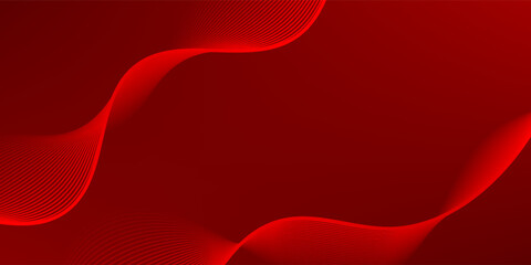 Elegant red vector background with flowing curved lines creating a smooth wave effect. Ideal for modern designs, tech themes, and dynamic visual compositions. gradient red background.
