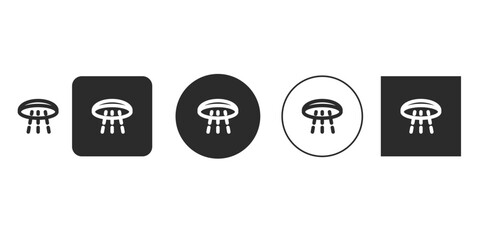 Collection of ufo icons a set of simple monochrome vector illustrations depicting unidentified flying object, alien, space, and extraterrestrial