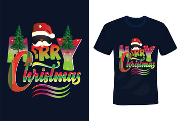Vibrant -Merry -Christmas -Santa -Claus- Mustache T-Shirt Design