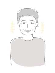 笑うシニア男性