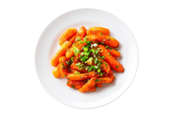 Roasted carrots, garnished with green onions