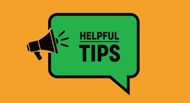 Discover helpful tips with this attention-grabbing megaphone graphic