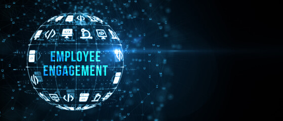 Business, Technology and network concept. Employee engagement. 3d illustration
