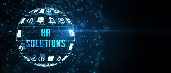 Business, Technology, Internet and network concept. HR Solutions. 3d illustration