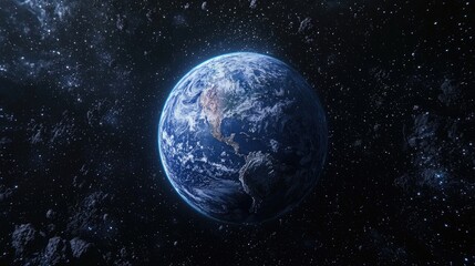 Fototapeta premium image of planet earth showcasing continents oceans and cloud formations in space 