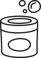 Hand drawn outline of a jar with steam or bubbles rising