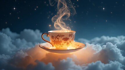 A birthday cupcake floating in space surrounded by glowing stars, representing celebration of cosmic life and dreams.
