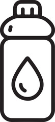 Simple outline icon of a water bottle with a droplet symbol