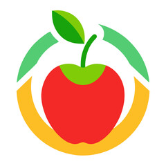 Healthy food colorful vector on white background.