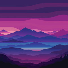 Stunning Abstract Mountain Landscape in Vibrant Colors stunning abstract mountain