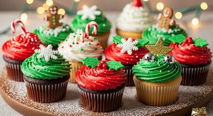 Festive Christmas Cupcakes Decorated for Holiday Celebrations