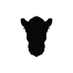 Front camel head silhouette vector flat design on white background.