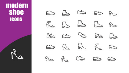 modern  shoe 30 icons set