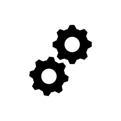 The icon of two black gears represents cooperation, mechanisms, or automated systems.