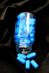 Bottle of pills for erectile dysfunction