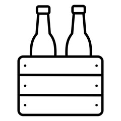 Bottles Crate Box Outline