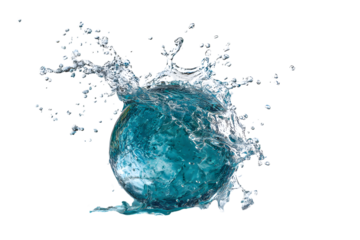 Water ball explosion with dynamic splash effect