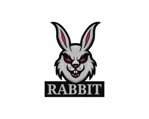 creative fierce rabbit head logo design inspiration