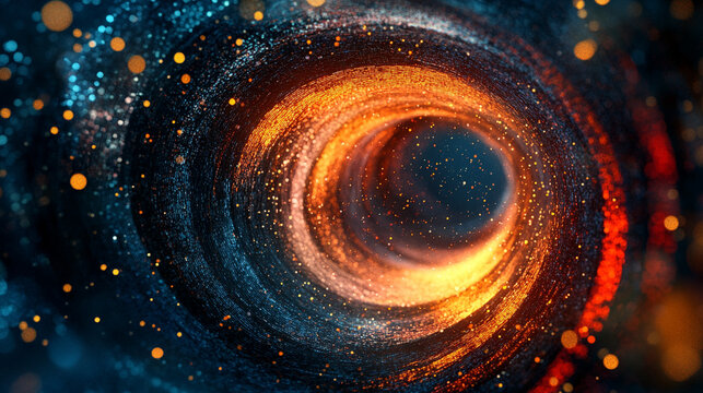 Particle wave forming circular abstract shape representing flow of energy motion digital patterns and futuristic visualization in mesmerizing and dynamic conceptual composition - Powered by Adobe