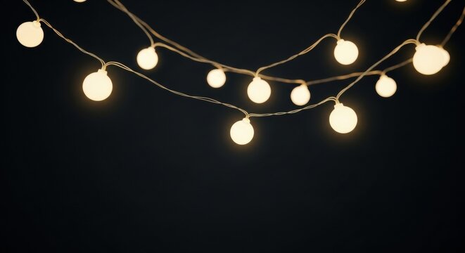 Isolated Christmas sphere lights with textured surface for festive overlay