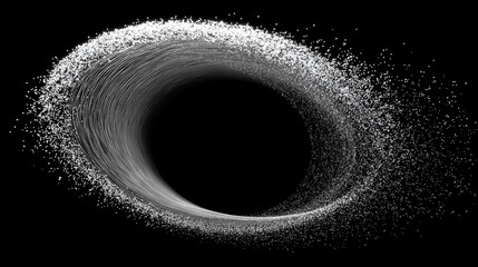 Particle wave forming circular abstract shape representing flow of energy motion digital patterns and futuristic visualization in mesmerizing and dynamic conceptual composition