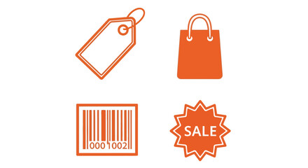 Exciting retail sale icons promote shopping and savings this season