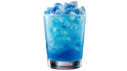 Refreshing blue lagoon cocktail with crushed ice