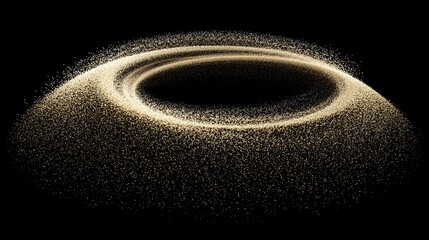Particle wave forming circular abstract shape representing flow of energy motion digital patterns and futuristic visualization in mesmerizing and dynamic conceptual composition