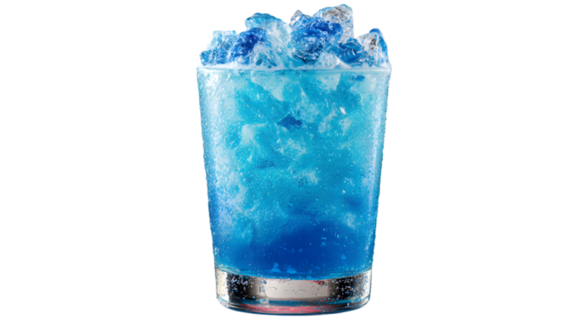 Refreshing blue lagoon cocktail with crushed ice