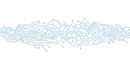 Dynamic circuit board pattern in vibrant blues and purples for technology