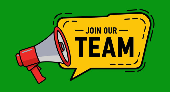 Join our team now with a megaphone message for urgent hiring needs