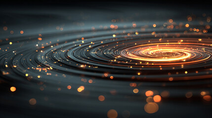 A mesmerizing particle wave arranges into a perfect circular pattern, glowing and flowing dynamically, creating a sense of motion and harmony in abstract form.
