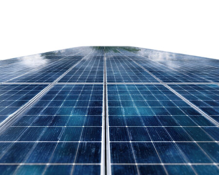 Solar panels absorbing sunlight for energy. - Powered by Adobe