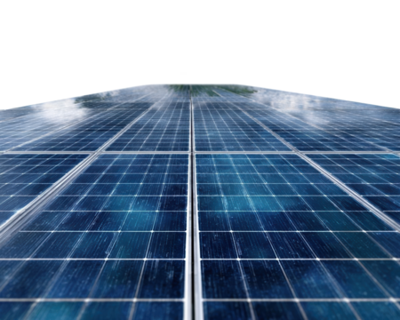 Solar panels absorbing sunlight for energy.