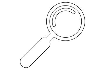 Continuous one line drawing of magnifying glass icon outline
